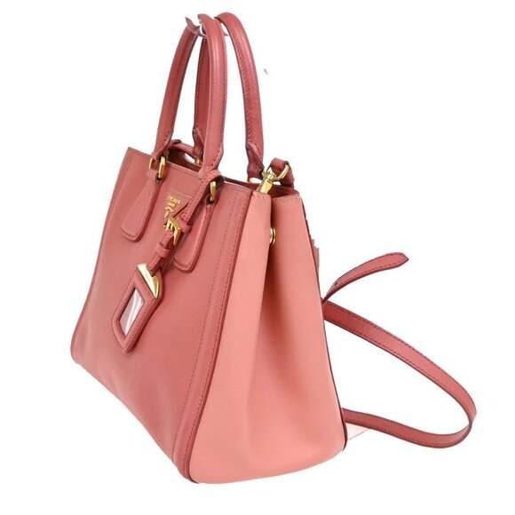 PRADA MILANO Logo 2Way Shoulder Hand Bag Saffiano Leather Pink GHW Italy 29KB269 - Picture 2 of 16